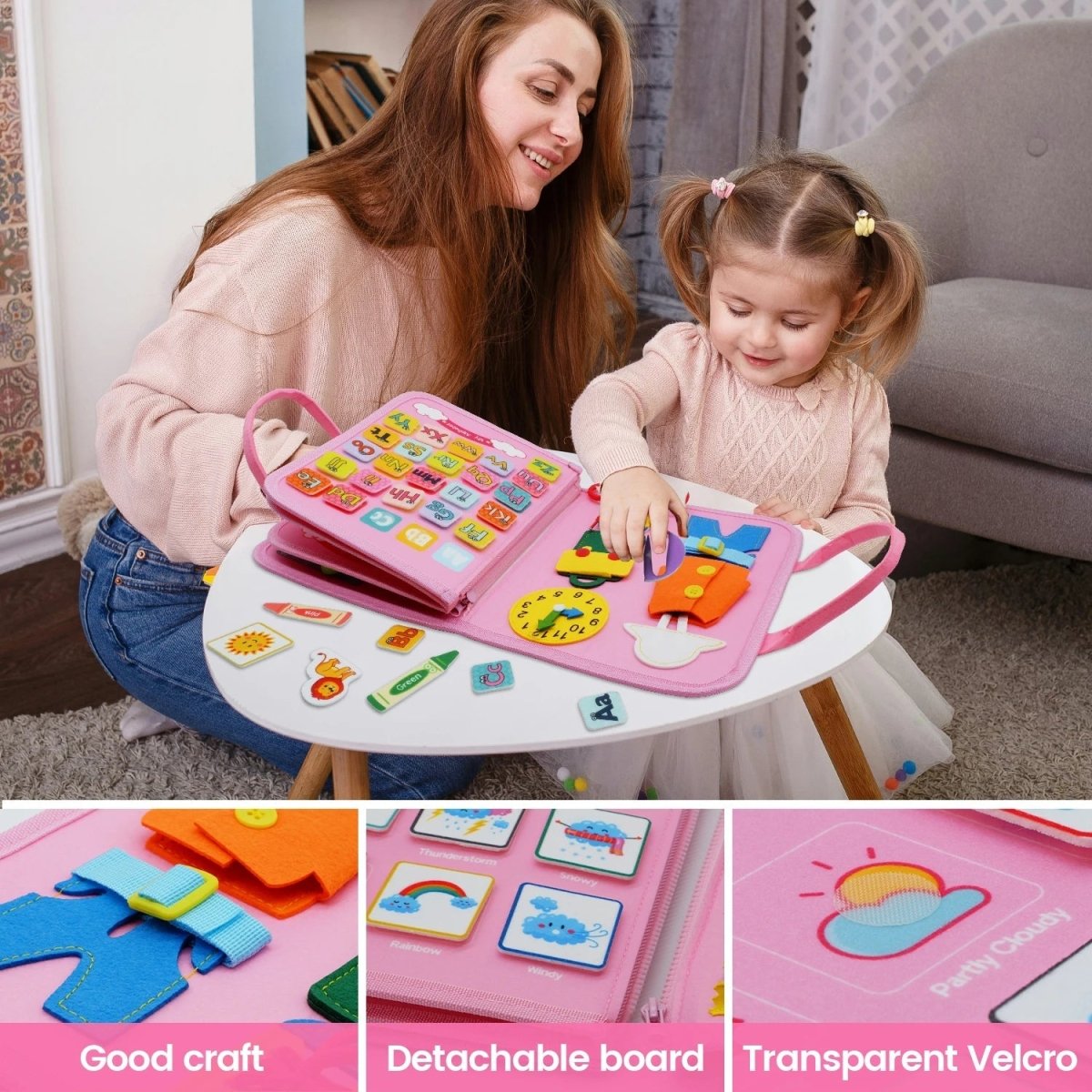 Montessori Sensory Board with 15 Activities