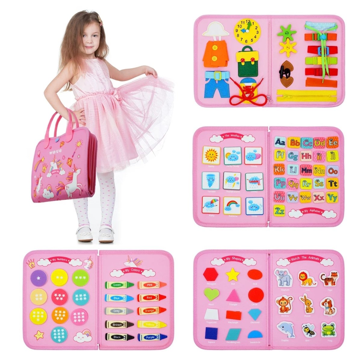 Montessori Sensory Board with 15 Activities