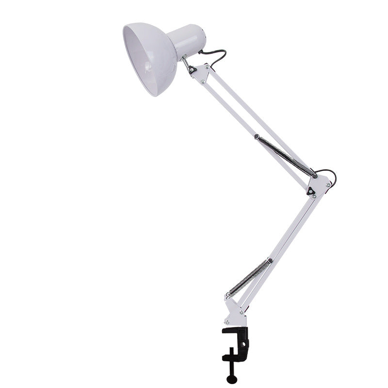 Desk lamp with adjustable arm and table clamp