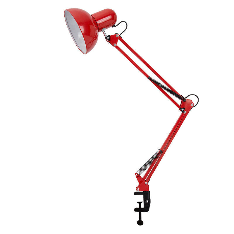 Desk lamp with adjustable arm and table clamp