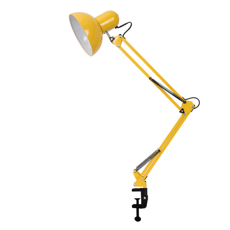 Desk lamp with adjustable arm and table clamp
