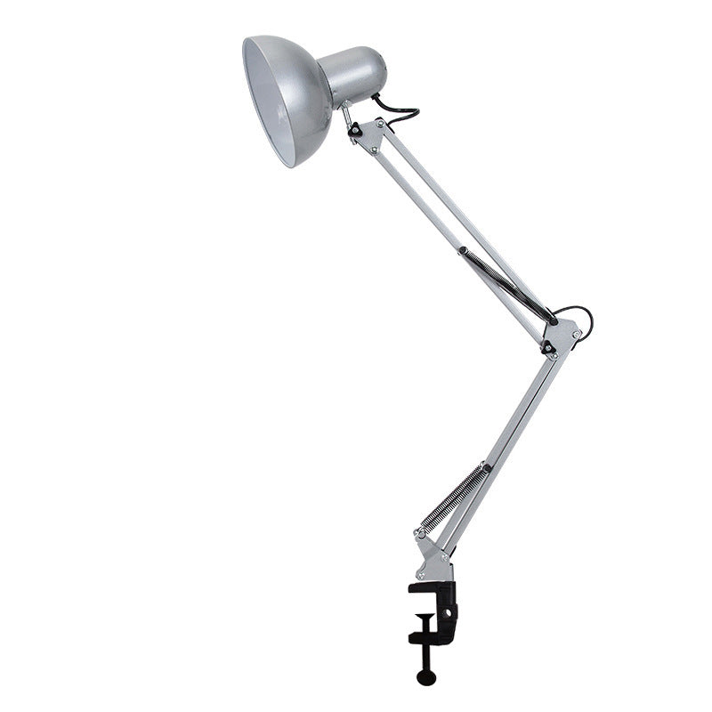 Desk lamp with adjustable arm and table clamp