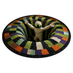 3D Vortex Teppich Halloween Motiv