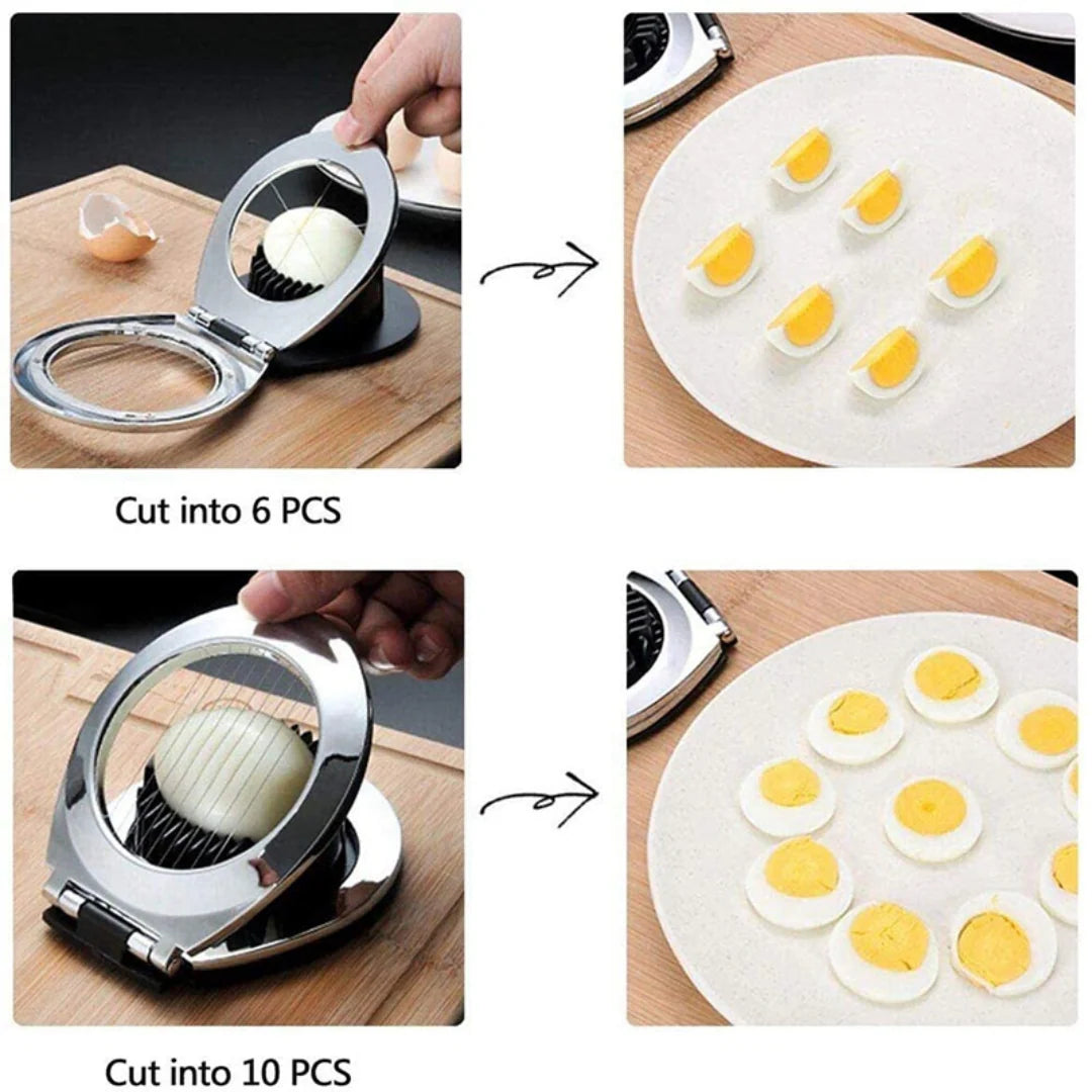 Stainless Steel Egg Slicer – Slices, Halves & Quarters in One