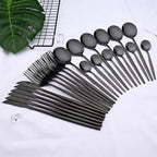 Black Cutlery Set 24-Piece – Complete for 4 People