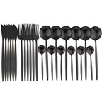 Black Cutlery Set 24-Piece – Complete for 4 People