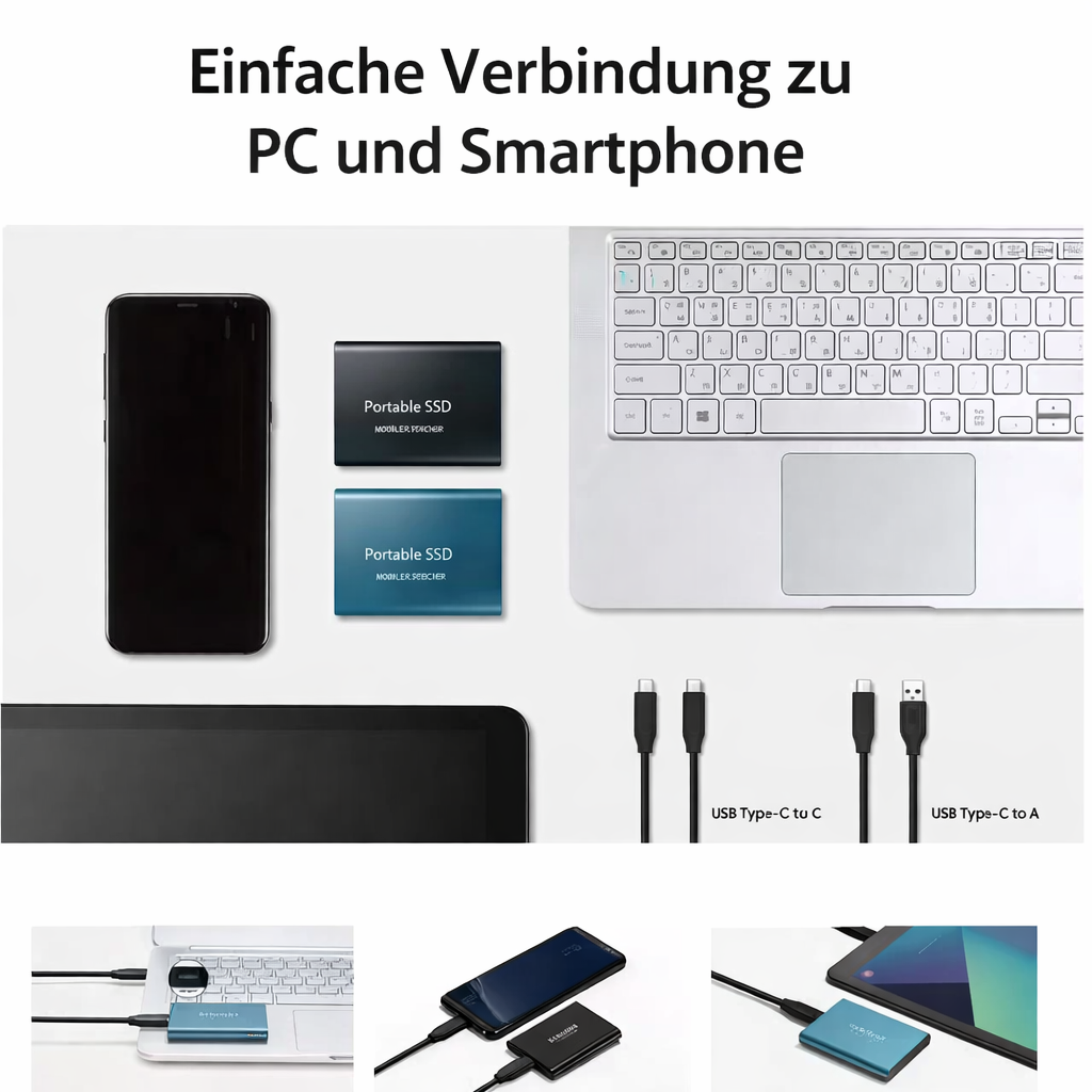 Externe SSD Festplatte 128GB – Ultraschnell USB 3.1 -   Mivoza Deutschland