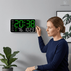 LED wall clock with digital display
