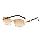 Rahmenlose Sonnenbrille rechteckig mit UV400-Schutz