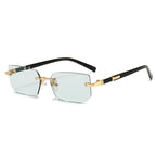 Rahmenlose Sonnenbrille rechteckig mit UV400-Schutz