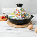 Keramik-Tajine mit Blumenmuster – 2 Liter