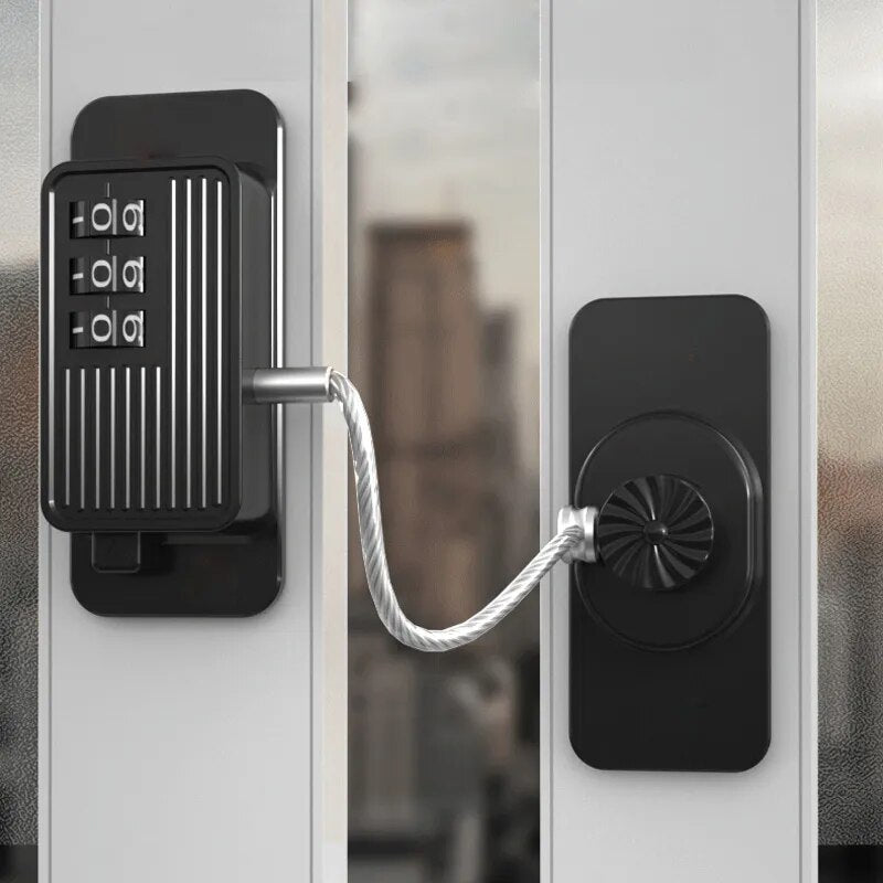 Window lock with combination lock for windows and doors