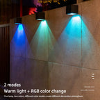Solar-Wandleuchte LED mit RGB-Farbwechsel für Außen