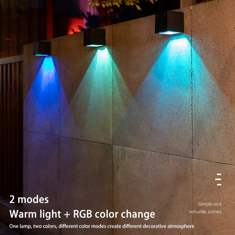 Solar-Wandleuchte LED mit RGB-Farbwechsel für Außen