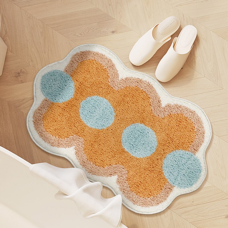 Bath mat with geometric pattern – non-slip and highly absorbent