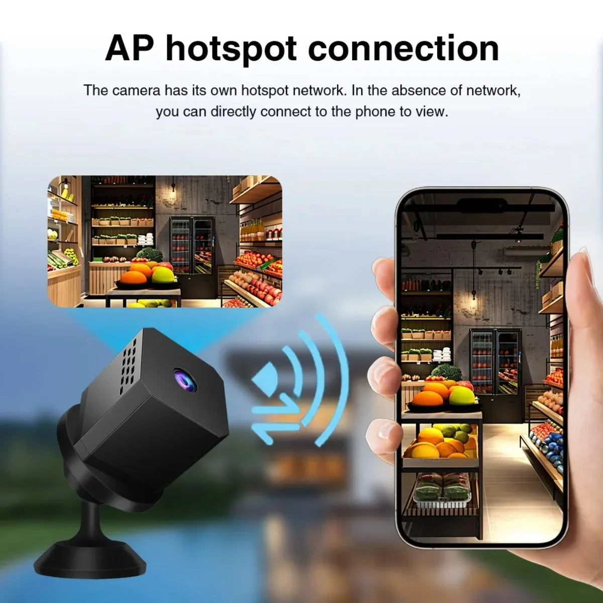 Mini-WLAN-Kamera 1080p mit Nachtsicht und Bewegungserkennung