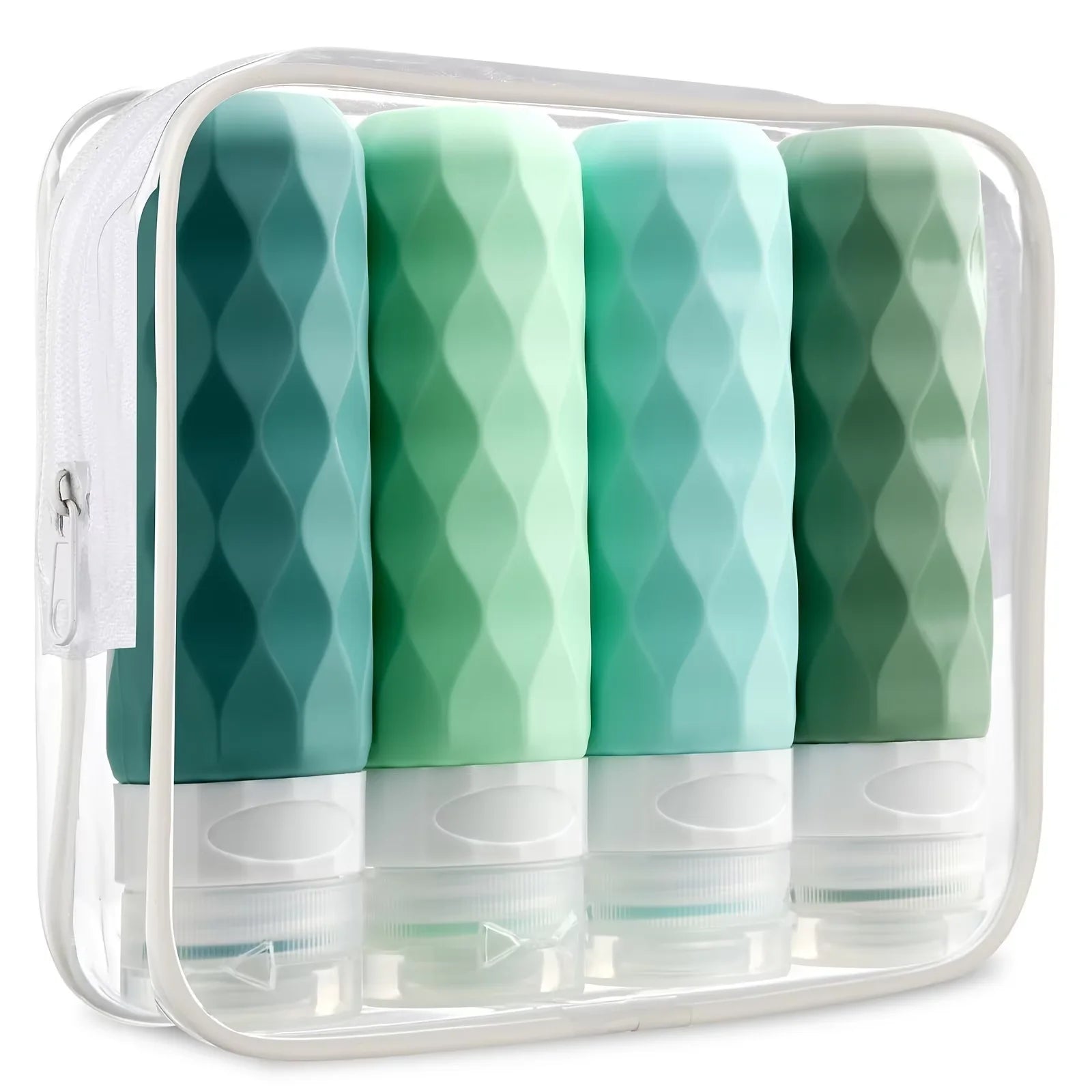 Reiseflaschen Set Silikon 90 ml mit Kulturbeutel