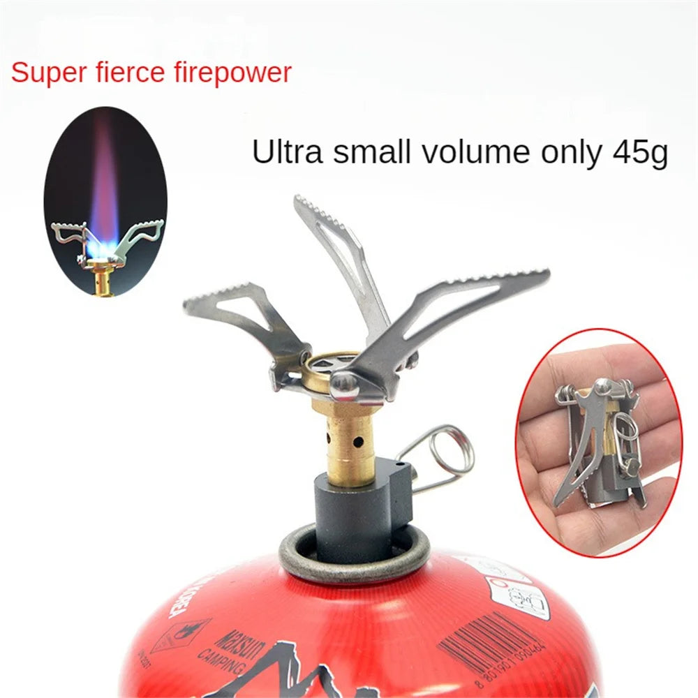 Foldable Mini Gas Stove 45g – Ultralight for Camping and Outdoor Use