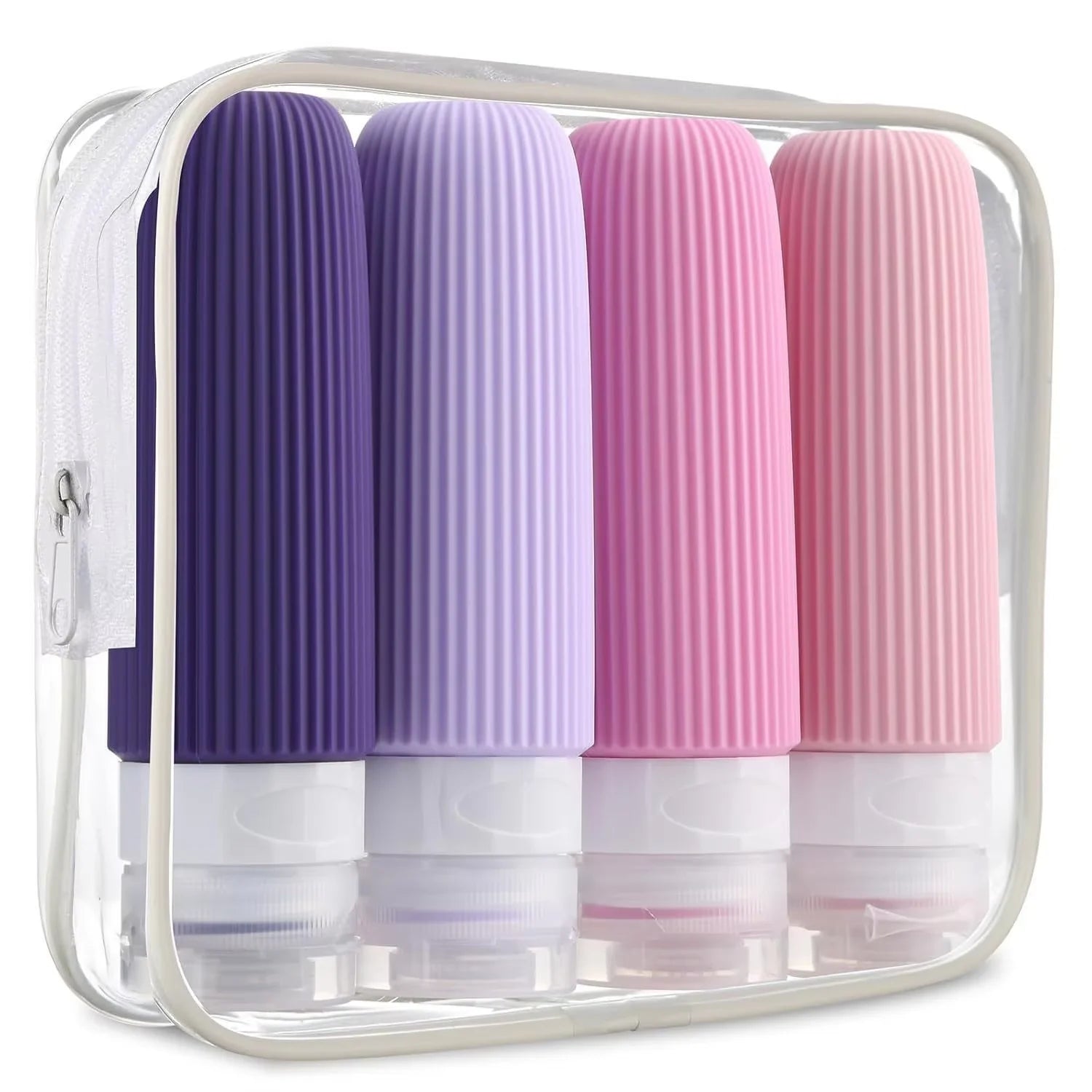Reiseflaschen Set Silikon 90 ml mit Kulturbeutel