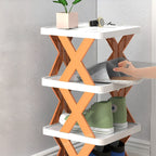 Foldable shoe rack with 3-7 tiers