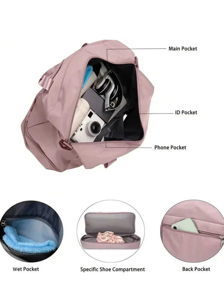Reisetasche mit separatem Schuhfachx 24 cm Pink