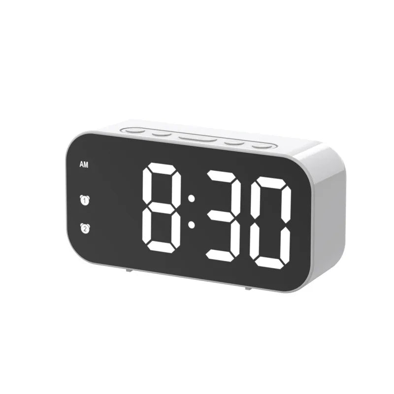 LED alarm clock with dual alarm and temperature display