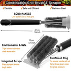Grillbürste 3-in-1 mit Schaber – Edelstahl-Reinigungsbürste