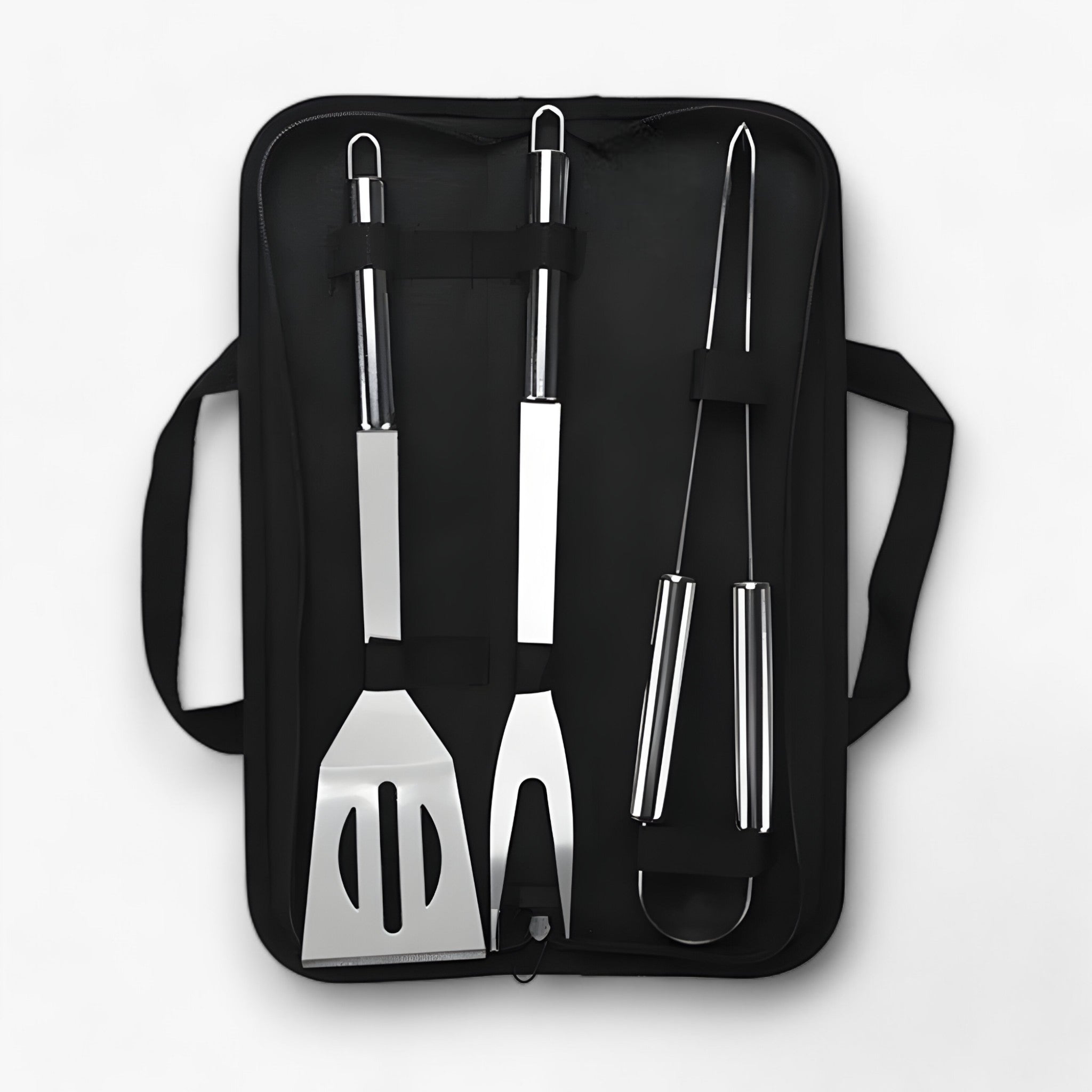Stainless steel grill cutlery set with carrying case – 3-piece or 5-piece