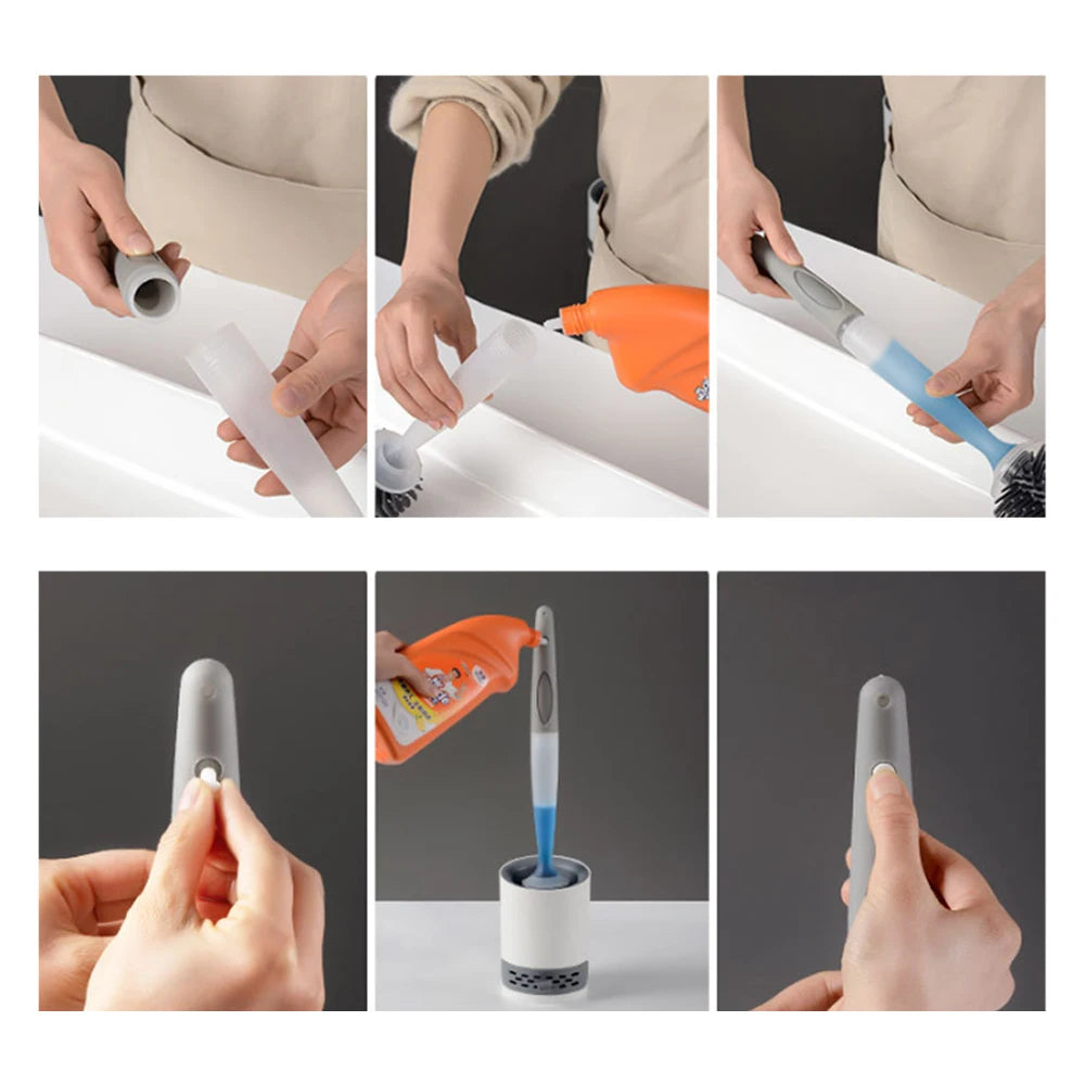 Silicone Toilet Brush with Soap Dispenser – Hygienic and Contact-Free