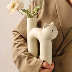 Cat vase porcelain – playful design for flowers and decor