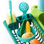 Water play table with fountain and toys