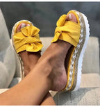 Sandalen Damen mit Schleife und Plateausohle