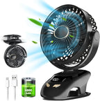 Clip-Ventilator mit 6000 mAh Akku und LED-Anzeige