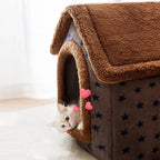 Soft Animal House Bed – Cozy Sleeping House for Cats & Small Dogs