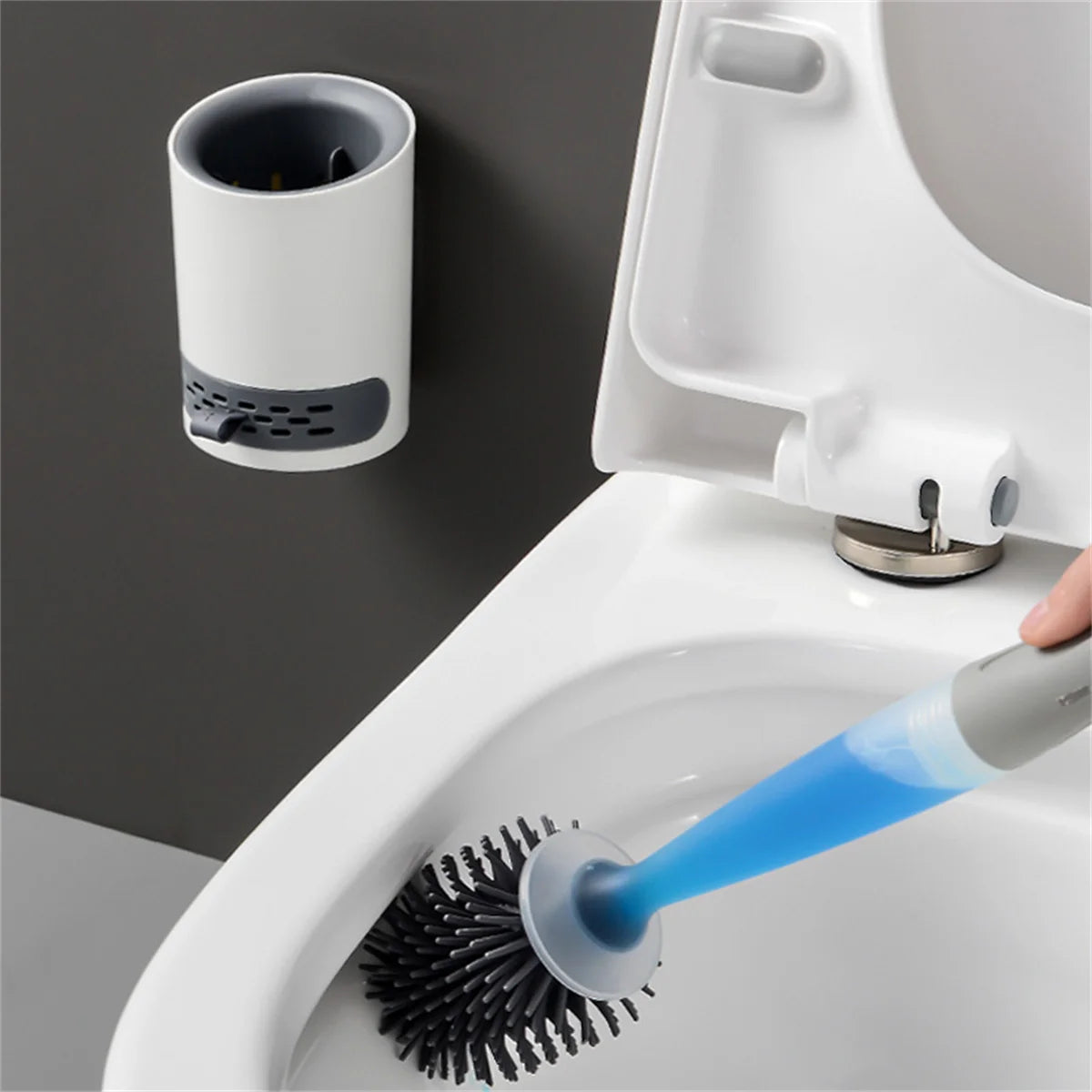 Silicone Toilet Brush with Soap Dispenser – Hygienic and Contact-Free