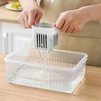 Kühlschrank-Frischhaltebox mit Ablaufeinsatz und Deckel – 6 Fächer