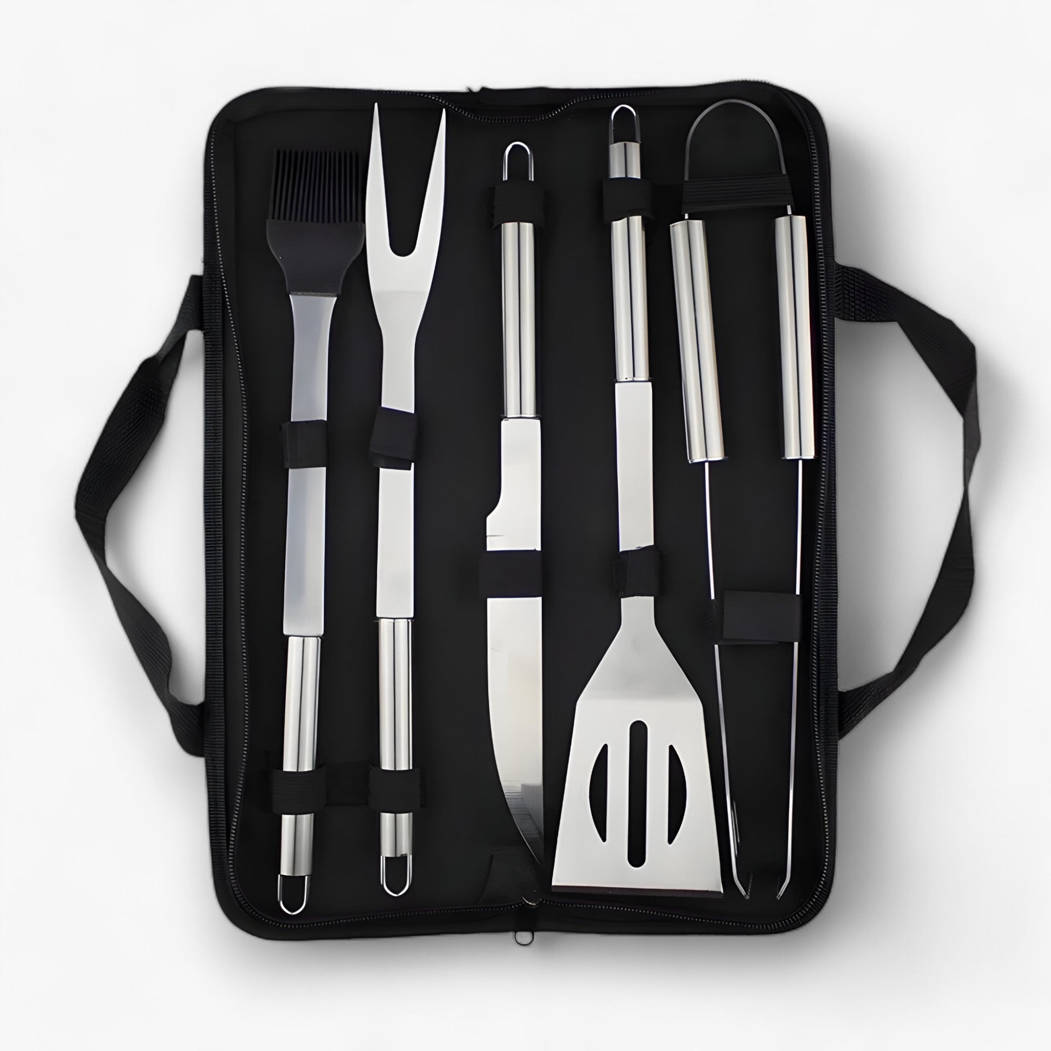 Stainless steel grill cutlery set with carrying case – 3-piece or 5-piece