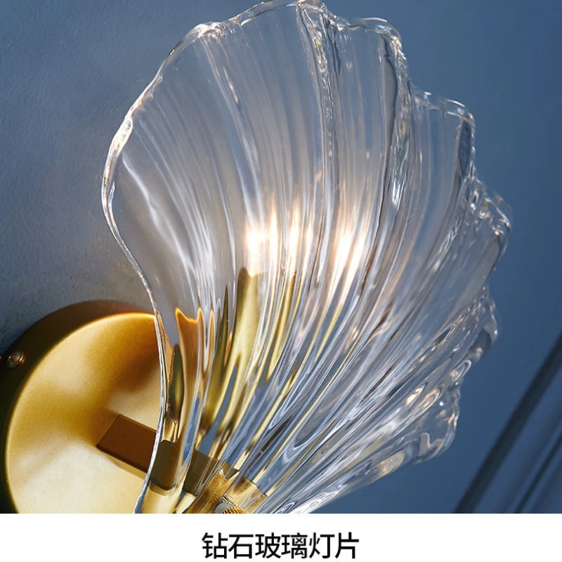 Wandleuchte Glas Muschel – Elegante Wandlampe E14