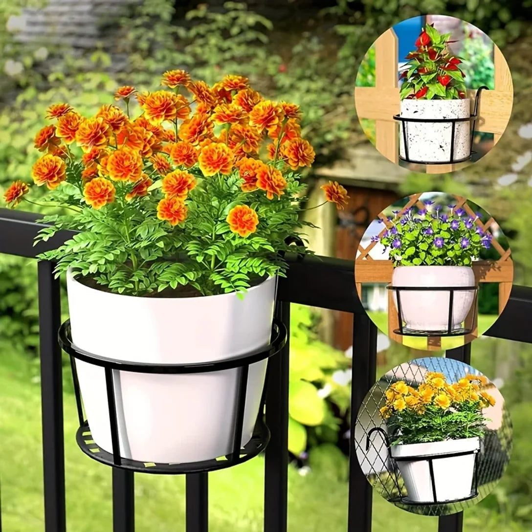 Hängende Balkon-Topfhalter mit Haken – 3er-Set