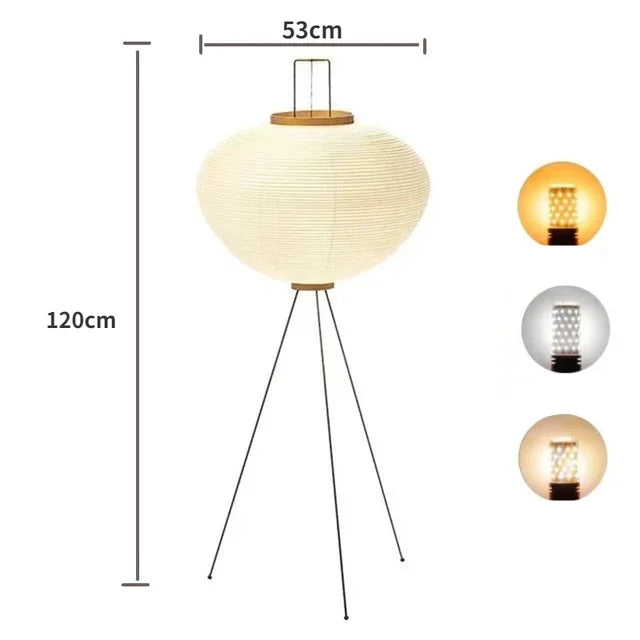 Stehlampe mit Reispapier-Schirm – Japanischer Stil
