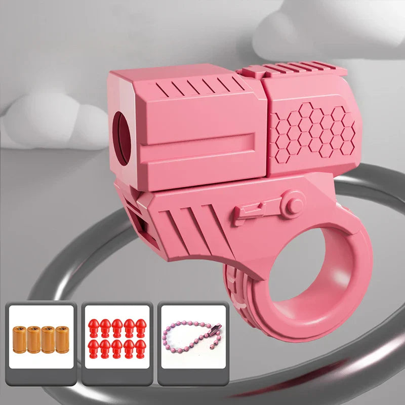 Fingerspielzeug Mini Launcher Ring aus Kunststoff