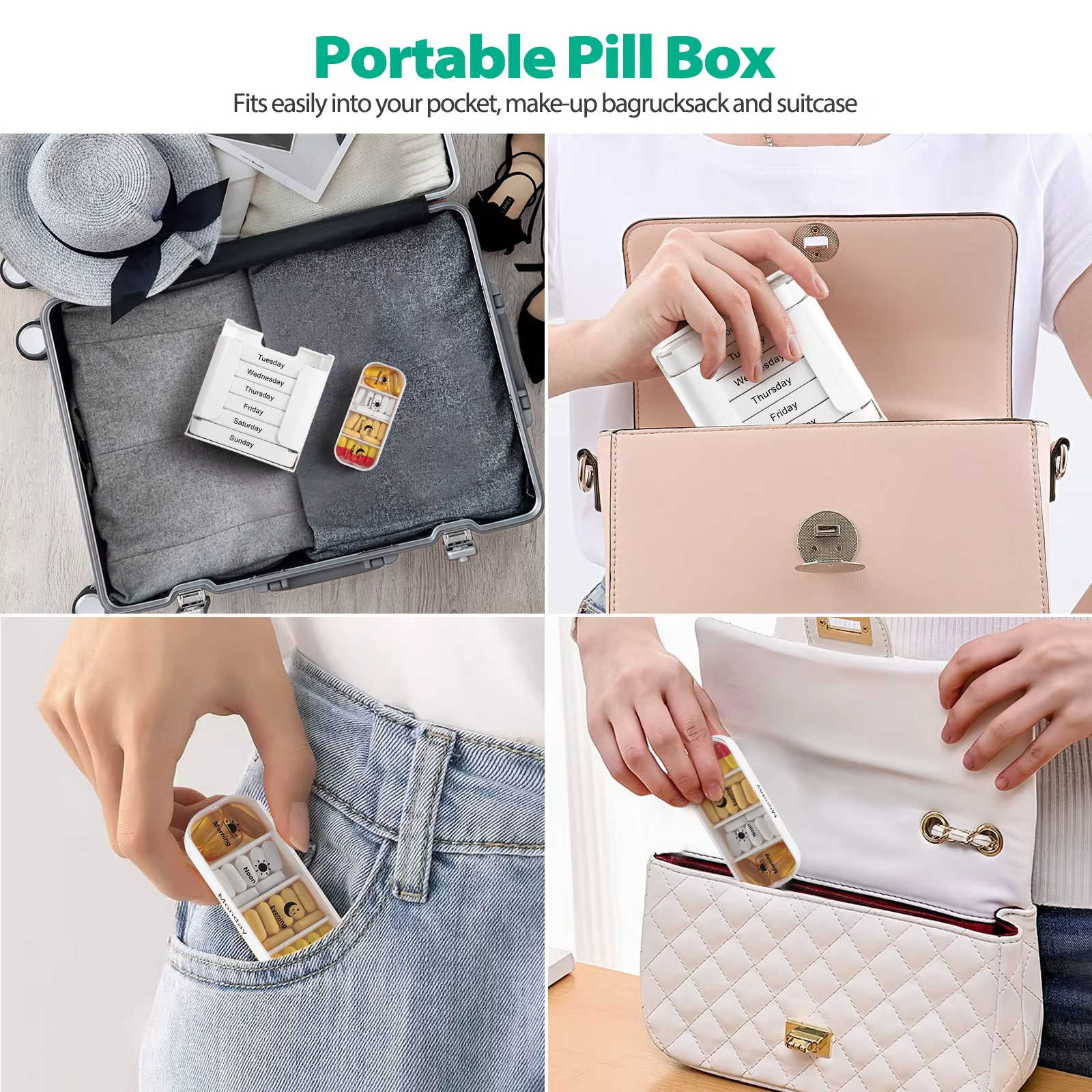 7-Day Pill Organizer with Weekday Labels