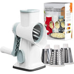 Rotary grater with 3 interchangeable drums