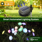 Solar mushroom light with 6 swinging lamp heads – set of 2