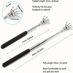 Rückenkratzer Edelstahl ausziehbar – Skeletthand-Design