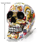 Decorative skull with Mexican floral pattern