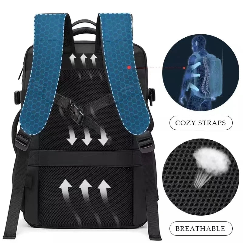Laptop-Rucksack erweiterbar 17,3 Zoll wasserdicht