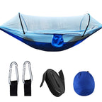 Outdoor hammock with mosquito net and storage bag