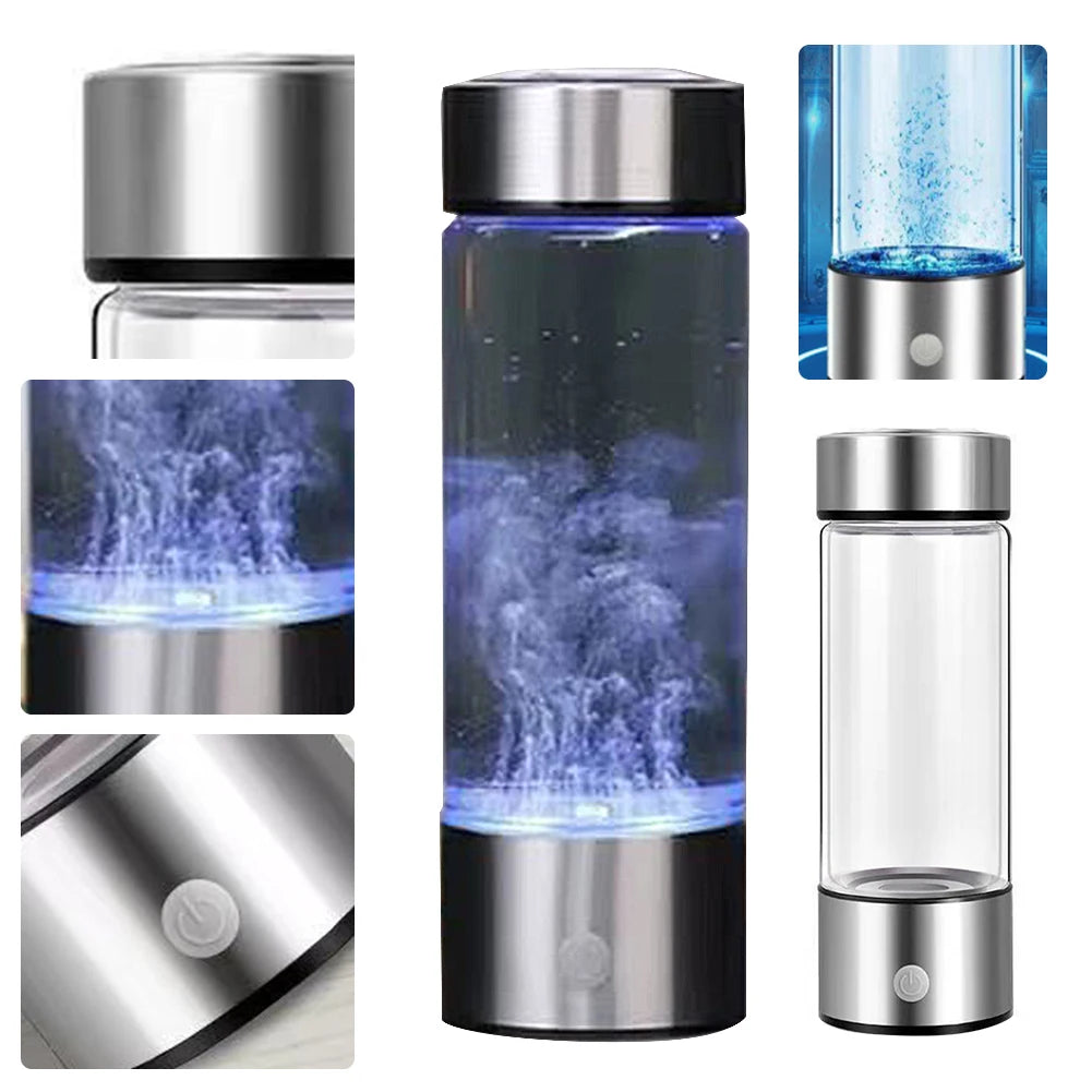Wasserstoff-Wasserflasche Glas mit USB-Aufladung