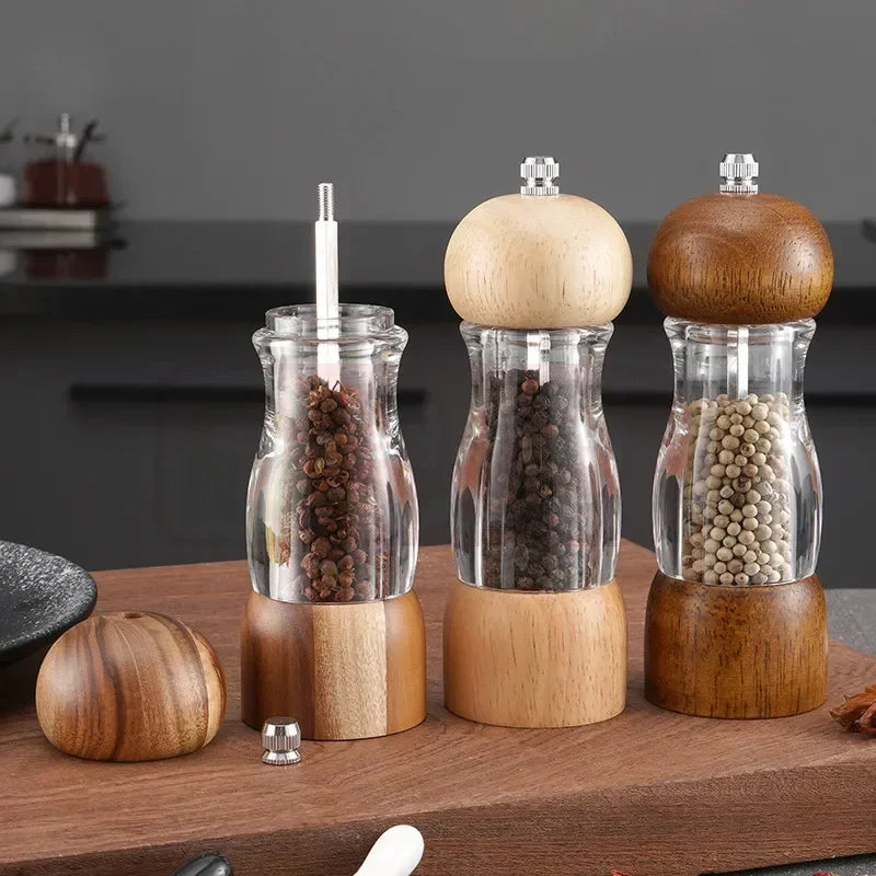 Salz- und Pfeffermühlen-Set Holz & Glas